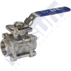 VALVULA DE BOLA 3 CUERPOS INOXIDABLE,  EXTREMOS SOLDAR SW